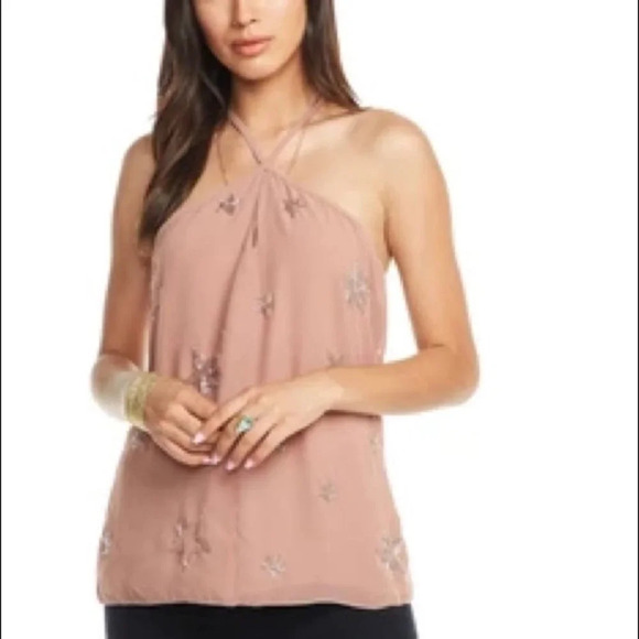 NWT Chaser Rosebud Beaded star halter blouse - Picture 11 of 11